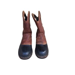 Georgia 11" Pull-on Mens Muddog  Boots Two-Tone Leather Boots 9.5 Wide